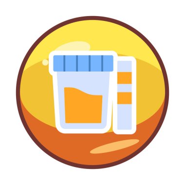 İdrar Test Ağı simgesi, vektör illüstrasyonu