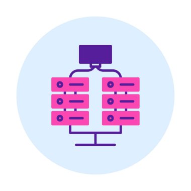 Ağ sunucu simgesinin vektör illüstrasyon tasarımı