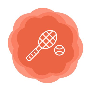 Tenis topu ve raket hattı biçim vektör tasarımı                  