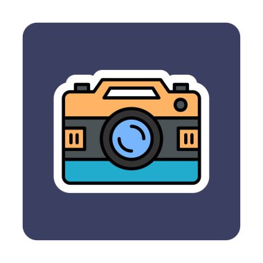 fotoğraf makinesi ikon vektör illüstrasyonu                      