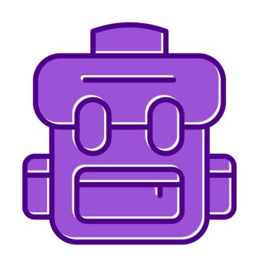 sırt çantası simgesi vektör illüstrasyonu