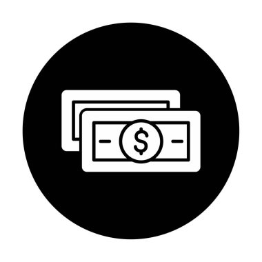 Dolar para çizgisi simgesi, vektör illüstrasyonu