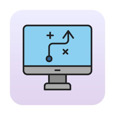 Basit Strateji simgesi, vektör illüstrasyonu