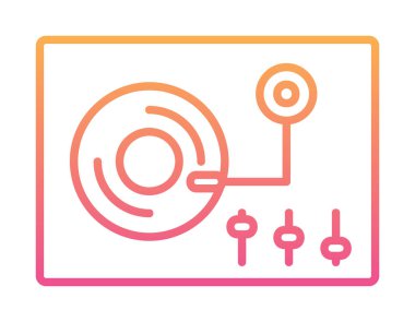 Basit vinil oynatıcı Turntable simgesi, vektör illüstrasyonu