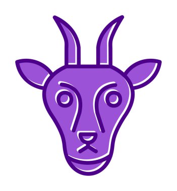 Keçi başı düz vektör simgesi 