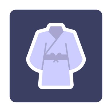 Yukata simgesi, doğrusal izole edilmiş illüstrasyon, ince çizgi vektörü, web tasarım işareti 