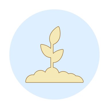 Yer simgesinde büyüyen bitki, vektör illüstrasyonu 