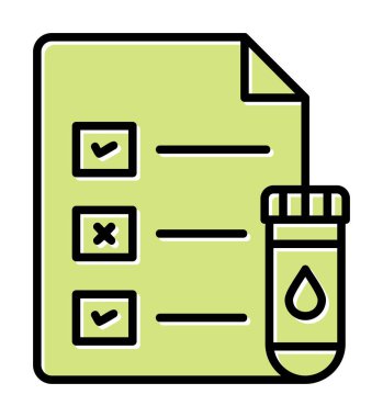 Tıbbi Test Raporu ikon vektör illüstrasyonu 