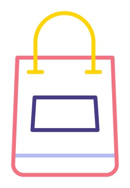 Alışveriş poşeti simgesi, vektör illüstrasyonu basit tasarım