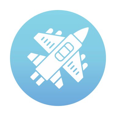 Askeri Uçak ikonu vektör illüstrasyonu