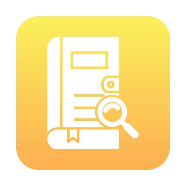 Büyüteç vektör çizimi olan bir kitap. Arama Kitabı kavramı                  