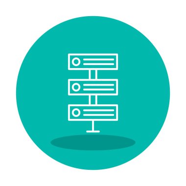 Ağ sunucu simgesinin vektör illüstrasyonu. Veritabanı basit simgesi 