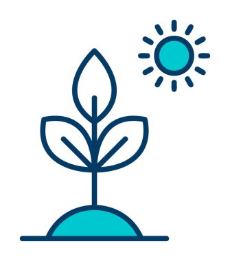 Biyoloji Bitki ana hatları simgesi beyaz arkaplanda izole edildi