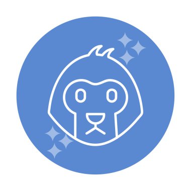 Arka planda basit maymun simgesi izole edildi