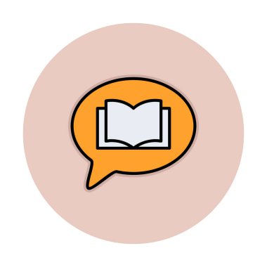 Sohbet kitabı simgesi, vektör illüstrasyonu