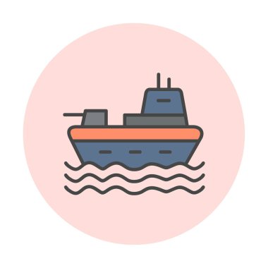 Gemi simgesi, vektör illüstrasyonu