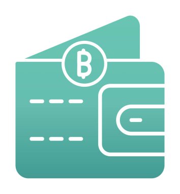 Basit Dijital Cüzdan simgesi, vektör illüstrasyonu