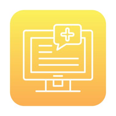 Basit Tıbbi Bildirim simgesi, vektör illüstrasyonu