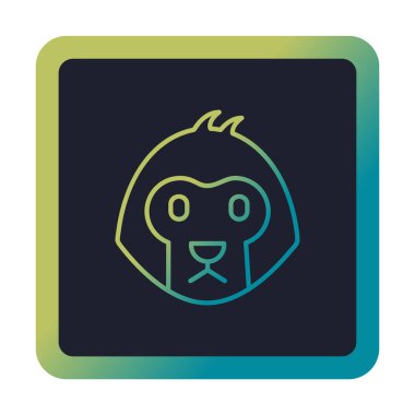 Arka planda basit maymun simgesi izole edildi