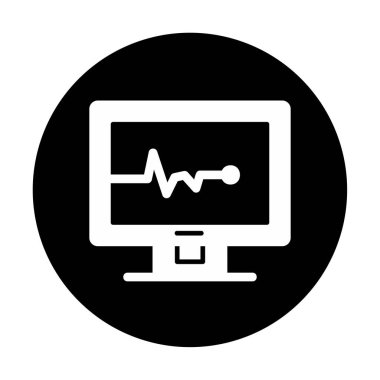 Basit kardiyogram simgesi, vektör illüstrasyonu