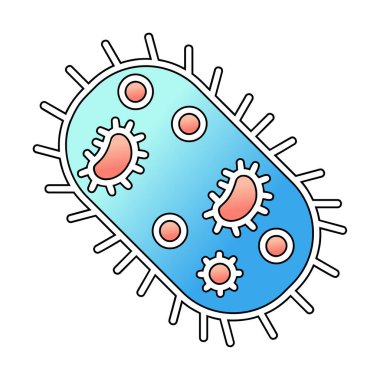 düz mikroorganizma ikon vektör çizimi 