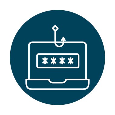 parola phishing simge vektör illüstrasyonu 