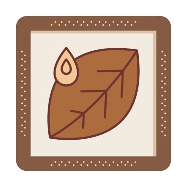 Su damlası ve yaprak simgesinin vektör çizimi