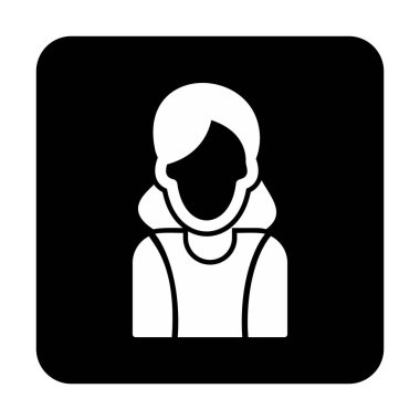 Kadın avatar simgesi, vektör illüstrasyonu 