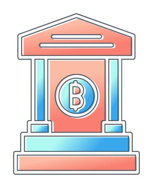 Basit düz banka binası izole vektör simgesi tasarımı