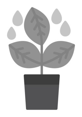 çömlek simgesine bitki, vektör illüstrasyonu 