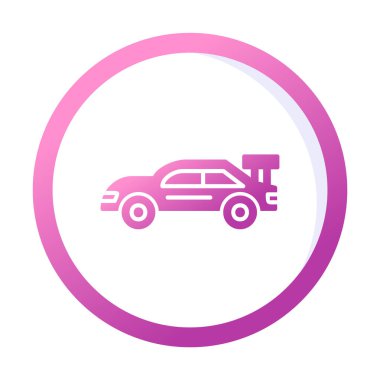 Yarış arabası simgesi, vektör illüstrasyon tasarımı