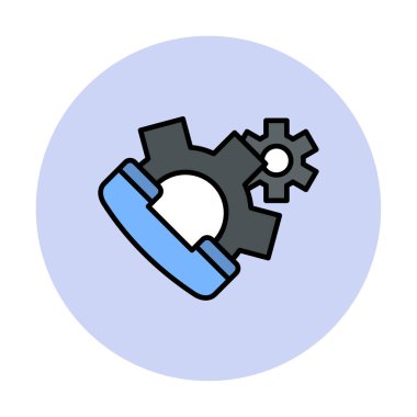 Basit Çağrı Ayarları simgesi, vektör illüstrasyonu