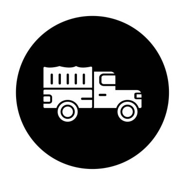 Askeri Kamyon ikonu vektör illüstrasyonu