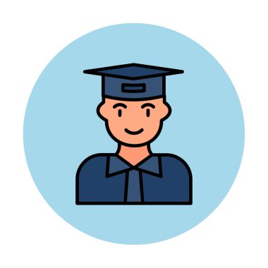 Düz stil tasarım vektör çizimi öğrencisi