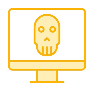 Ölü Bilgisayar Ekran simgesi, vektör illüstrasyonu 