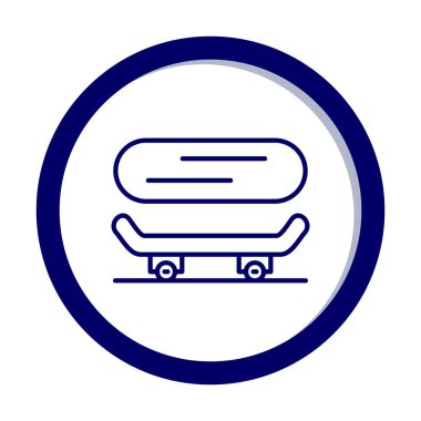 Basit kaykay simgesi, vektör illüstrasyonu