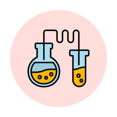 Test tüplü kimya laboratuvarı. Kimya konsepti                                             