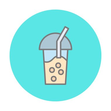 Kabarcık Çay ikonu vektör illüstrasyonu