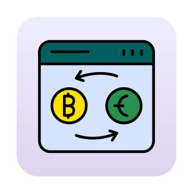 döviz kuru web sitesi vektör simgesi