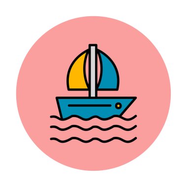 Basit yelkenli ikonu vektör çizimi tasarımı