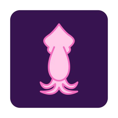 Beyaz arkaplanda mürekkep balığı vektörü simgesi 