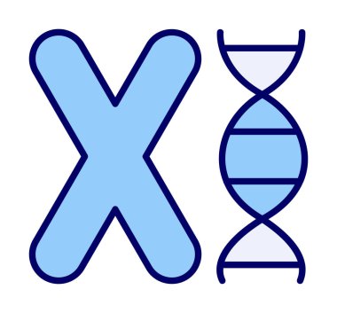 düz Kromozom ikon vektör çizimi 