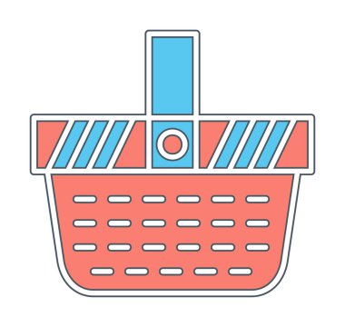 piknik sepeti web simgesi, vektör illüstrasyonu 