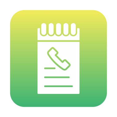 Beyaz arkaplanda telefon rehberi ikonu vektör çizimi