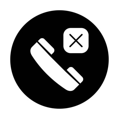 düz arama telefonu reddedilmiş simge vektör illüstrasyonu 