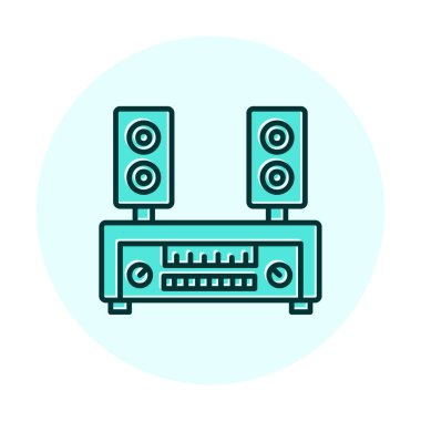 renk çizgisi ses hoparlörleri vektör çizimi 