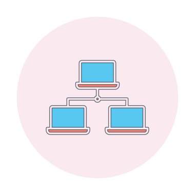 dizüstü bilgisayar ağı simgesi, vektör illüstrasyonu 