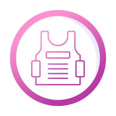 Kurşun geçirmez yelek ağ simgesi, vektör illüstrasyonu