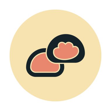 Japon tatlısı Mochi ikonunun vektör çizimi 