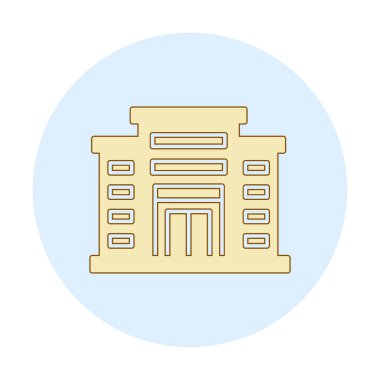 Alışveriş merkezi simgesi. Alışveriş merkezi oluşturma simgesi, vektör illüstrasyonu 